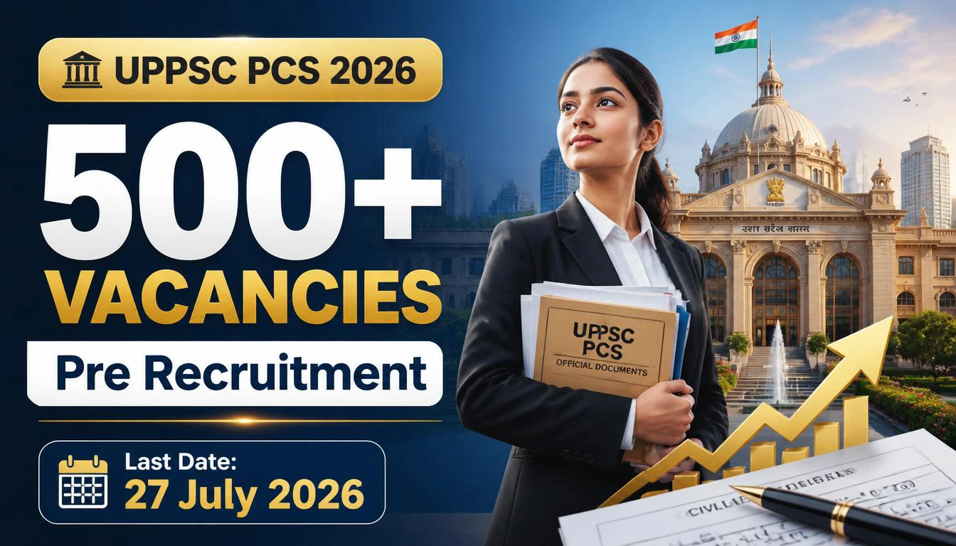 UPPSC PCS Pre Recruitment 2026 – 500 पदों पर सरकारी नौकरी का सुनहरा मौका, जानें पूरी जानकारी